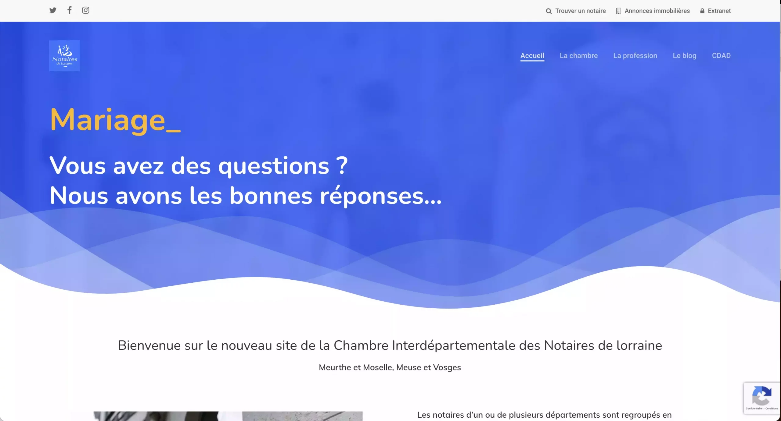 Création de site internet Notaires de france